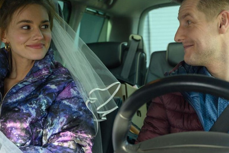 Dominika Kachlik i Rafał Mroczek na planie M jak miłość
