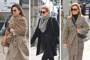 Katarzyna Glinka, Zofia Zborowska i Marta Żmuda-Trzebiatowska na pogrzebie Jana Kobuszewskiego