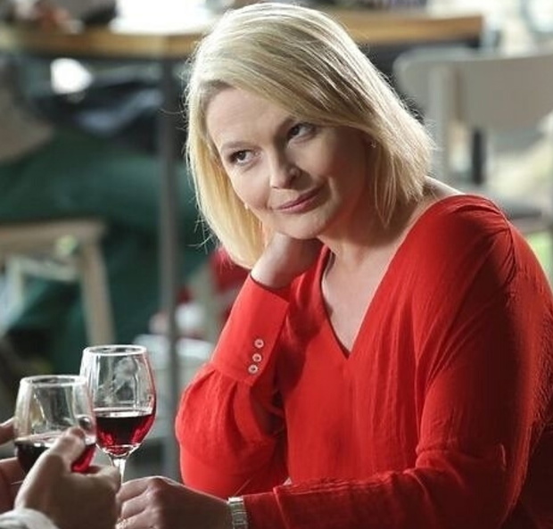 Dominika Ostałowska na planie M jak miłość