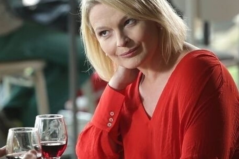 Dominika Ostałowska na planie M jak miłość