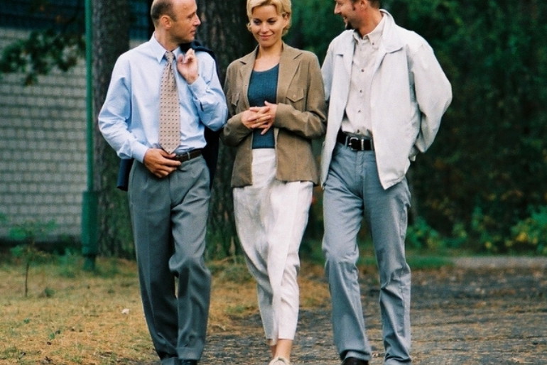 Krzysztof Pieczyński, Małgorzata Foremniak i Artur Żmijewski na planie Na dobre i na złe