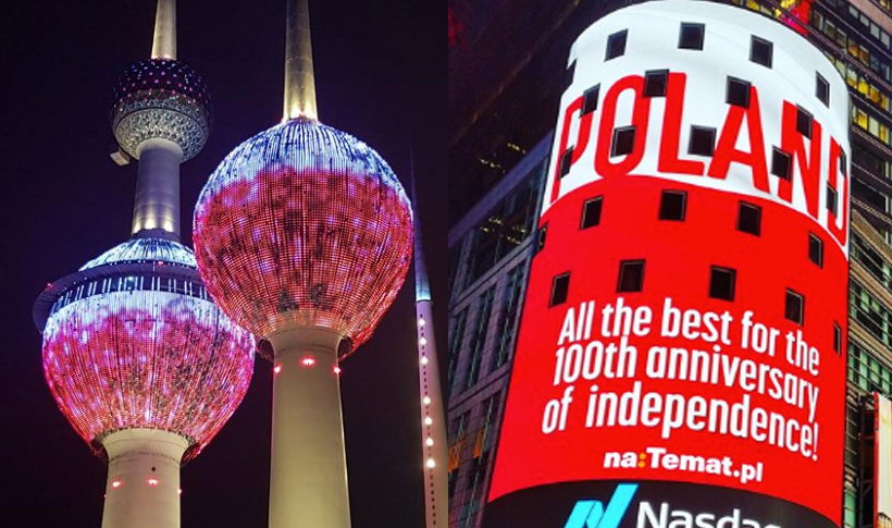 Biało-czerwone iluminacje na 100-lecie odzyskania niepodległości