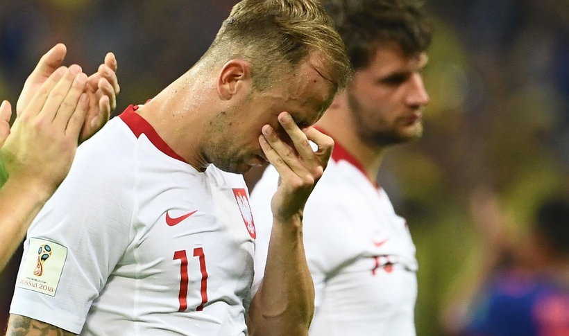 Piłkarze płaczą po meczu Polska Kolumbia!