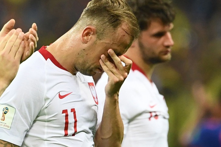 Piłkarze płaczą po meczu Polska Kolumbia!
