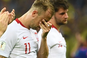 Piłkarze płaczą po meczu Polska Kolumbia!