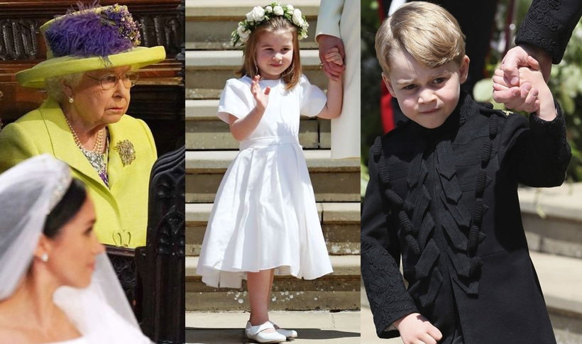 Książę George, księżniczka Charlotte i królowa Elżbieta