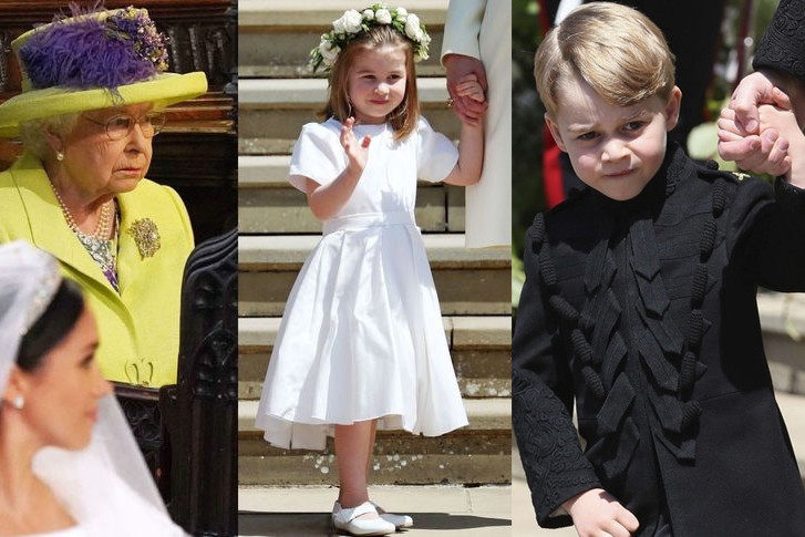 Książę George, księżniczka Charlotte i królowa Elżbieta