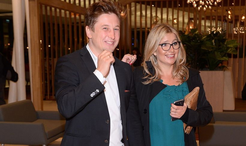Grzegorz Łapanowski z żoną na otwarciu Cinema City w Galerii Północnej