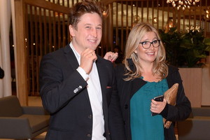 Grzegorz Łapanowski z żoną na otwarciu Cinema City w Galerii Północnej