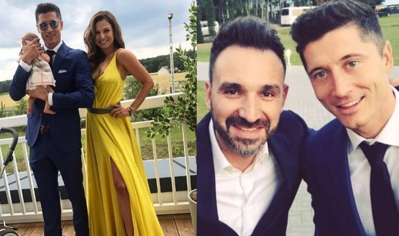Mateusz Ziółko, Anna i Robert Lewandowscy z Klarą na ślubie przyjaciół