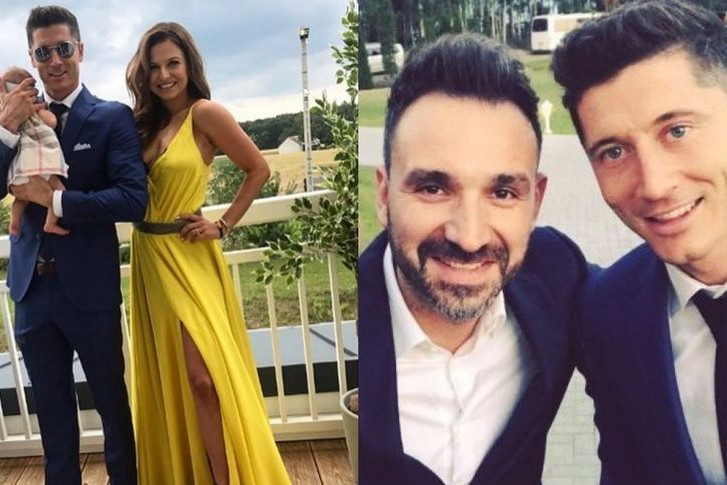 Mateusz Ziółko, Anna i Robert Lewandowscy z Klarą na ślubie przyjaciół