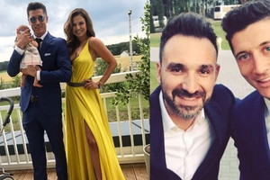 Mateusz Ziółko, Anna i Robert Lewandowscy z Klarą na ślubie przyjaciół