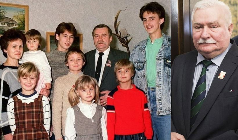 Lech Wałęsa z rodziną