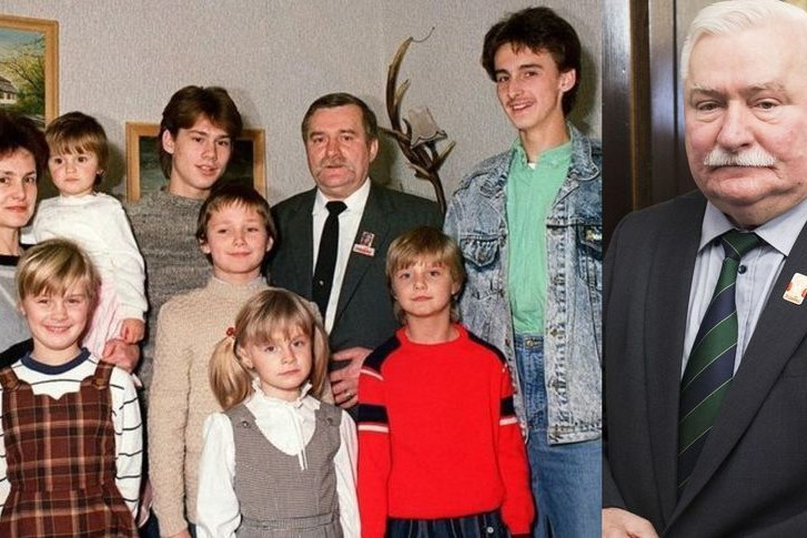 Lech Wałęsa z rodziną