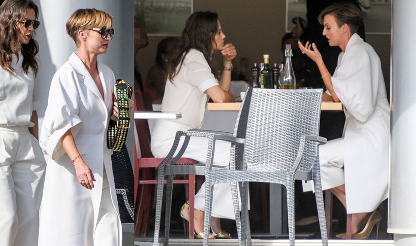 Kinga Rusin i Katarzyna Sokołowska na spotkaniu w restauracji