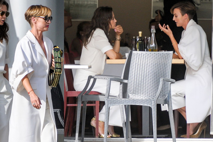 Kinga Rusin i Katarzyna Sokołowska na spotkaniu w restauracji