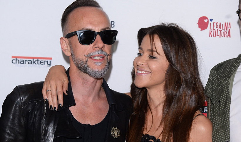 Adam Nergal Darski i Malwina Wędzikowska na premierze filmu "W spirali"