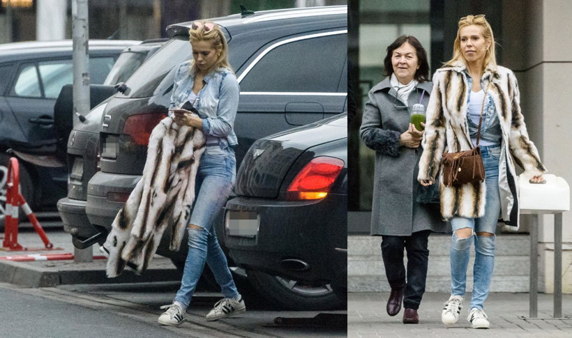 Doda w futrze na spotkaniu z mamą