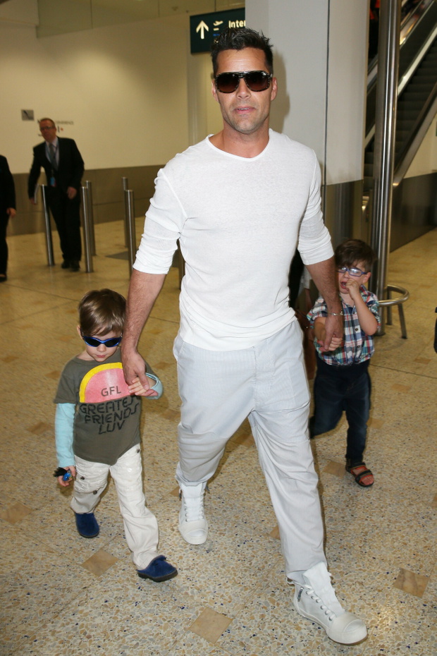 Ricky Martin z synami w Sydney