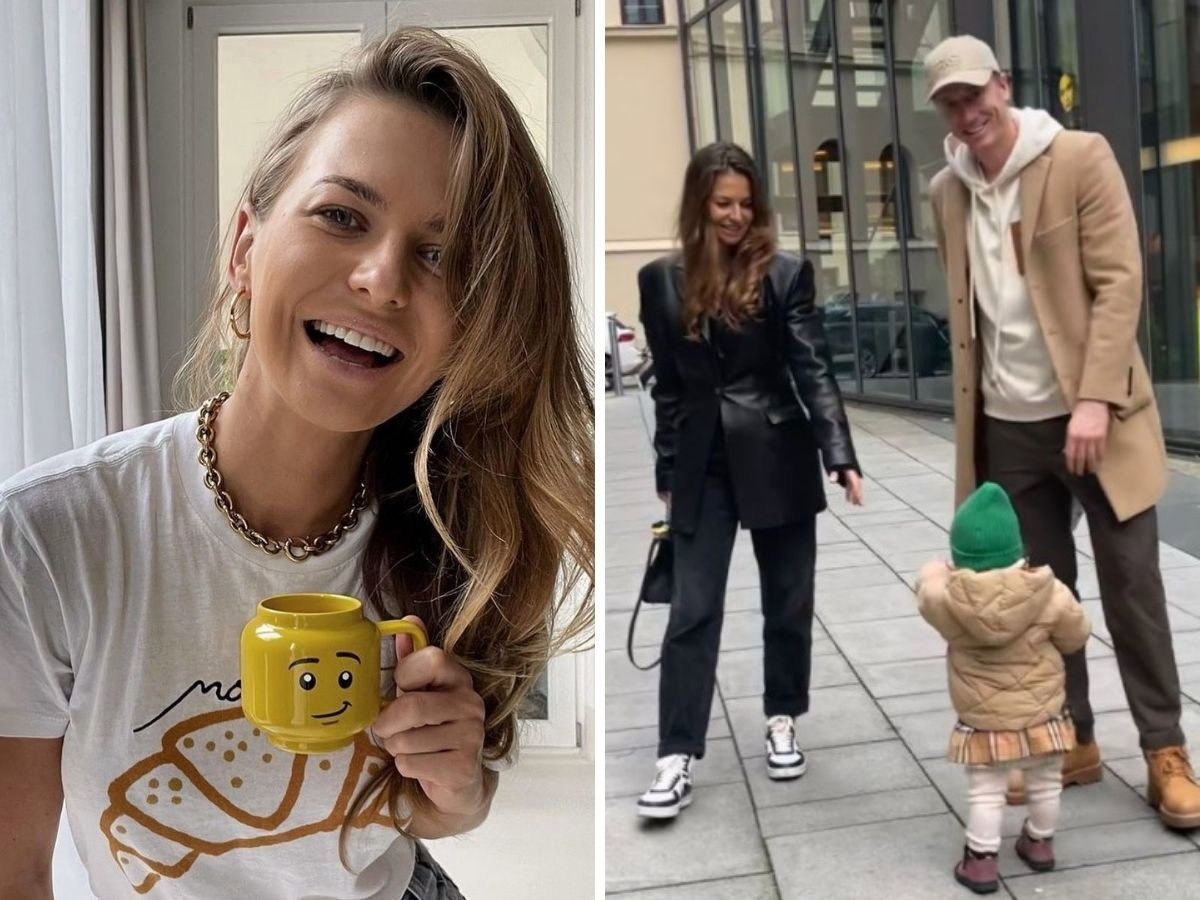 Anna Lewandowska na spacerze z Laurą