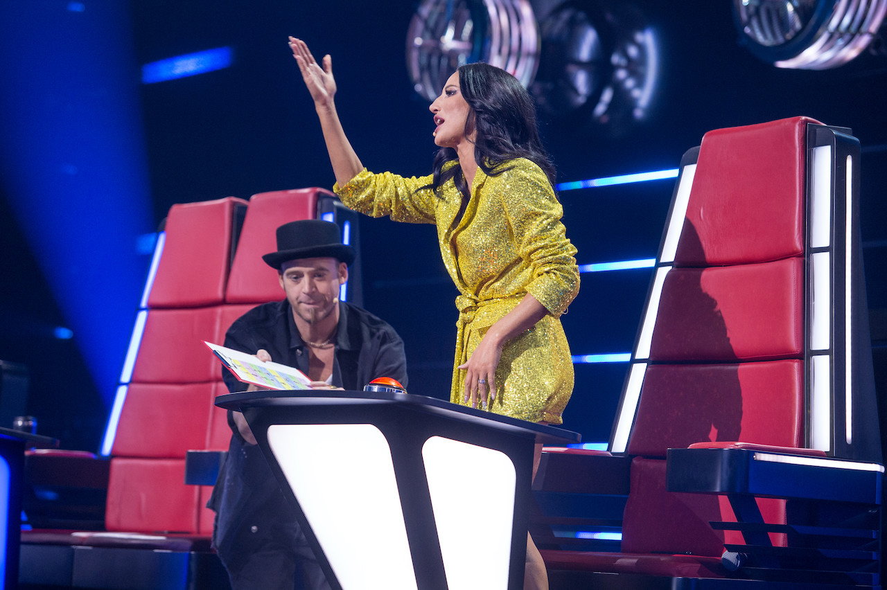 Justyna Steczkowska na planie The Voice of Poland