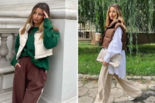 Julia Wieniawa w modnej pikowanej kamizelce Stradivarius