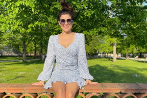 Moda lato 2021 Katarzyna Cicholek w letniej sukience mini