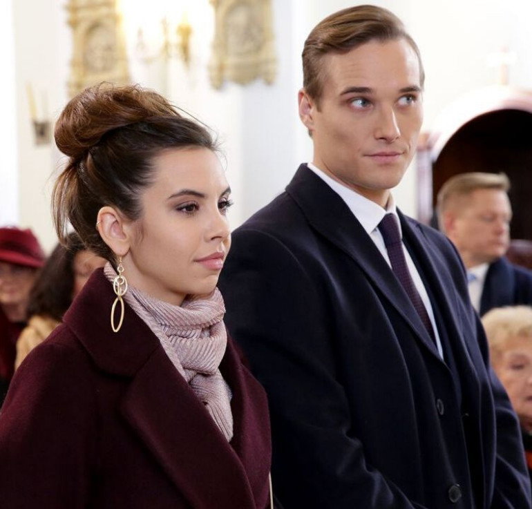 Ilona Janyst i Maurycy Popiel na planie M jak miłość