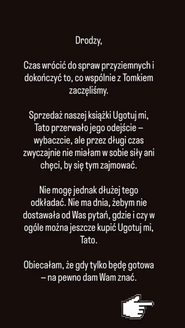 Siostra Tomasza Jakubiaka o książce fot. Instagram joannajakubiak_zaufana_niania
