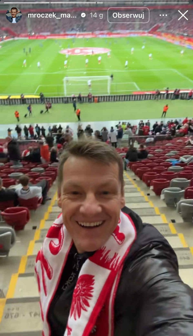 Marcin Mroczek na meczu Polska-Holandia