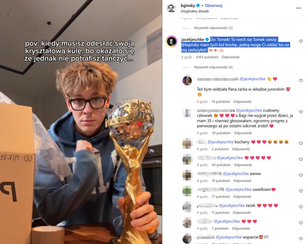 Jacek Jeschke wspiera Bagiego