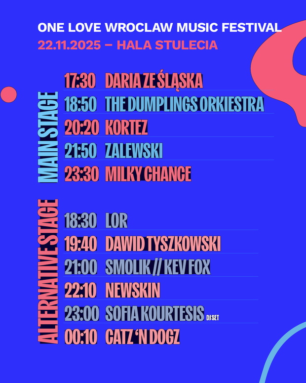 One Love Wrocław Music Festival 2025 x timetable x insta feed