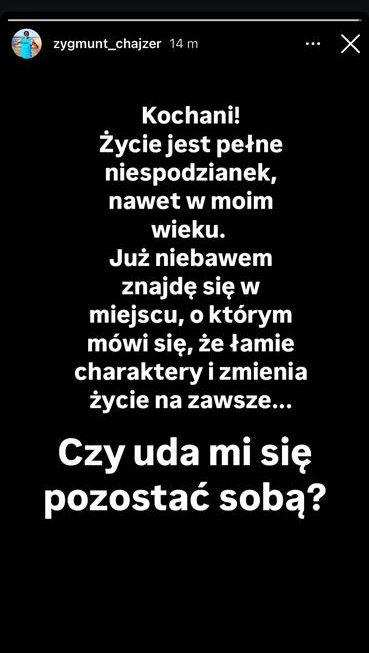 Instastories - Zygmunt Chajzer