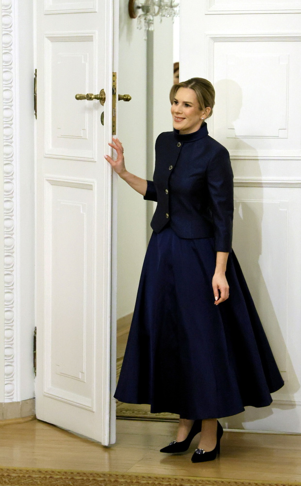 Marta Nawrocka na przedświątecznym spotkaniu w Pałacu Prezydenckim