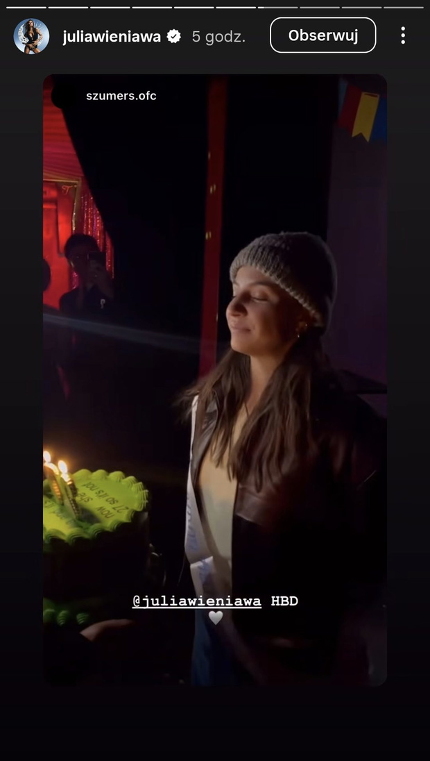 Urodzinowa niespodzianka Julii Wieniawy fot. Instagram @juliawieniawa