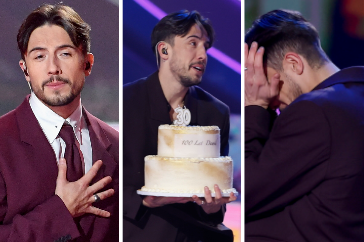 Dawid Kwiatkowski świętował 30. urodziny na "Sylwestrze z Dwójką". Nagle zalał się łzami