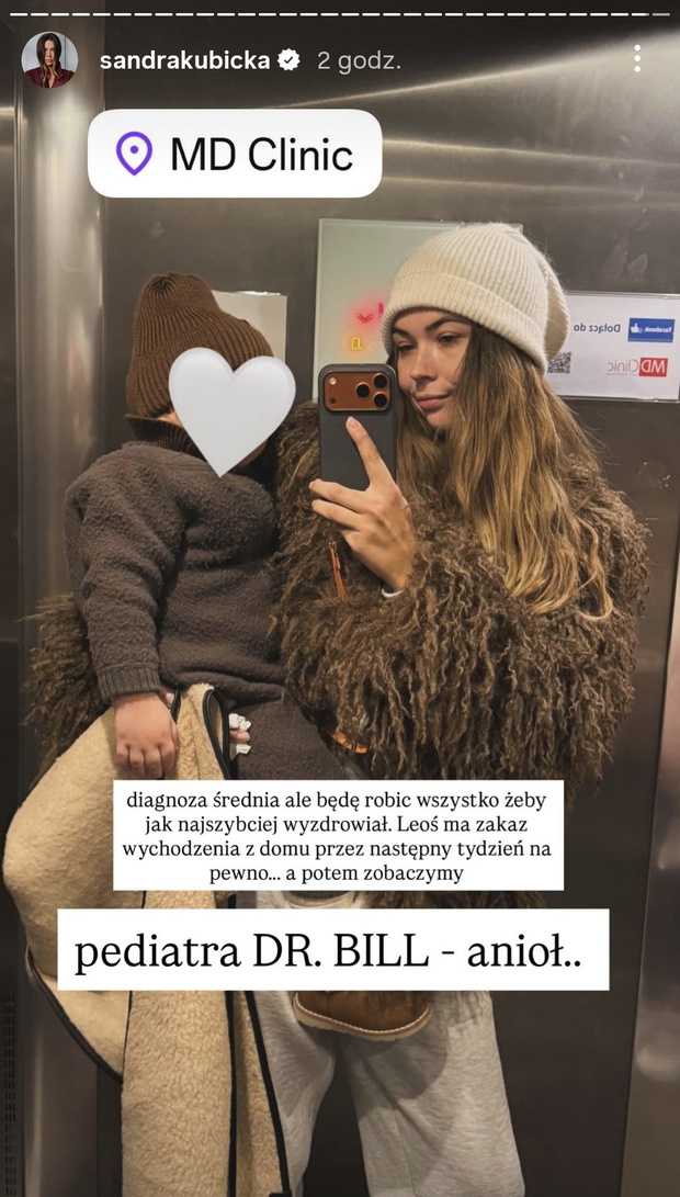 Sandra Kubicka o chorobie syna fot. Instagram @sandrakubicka