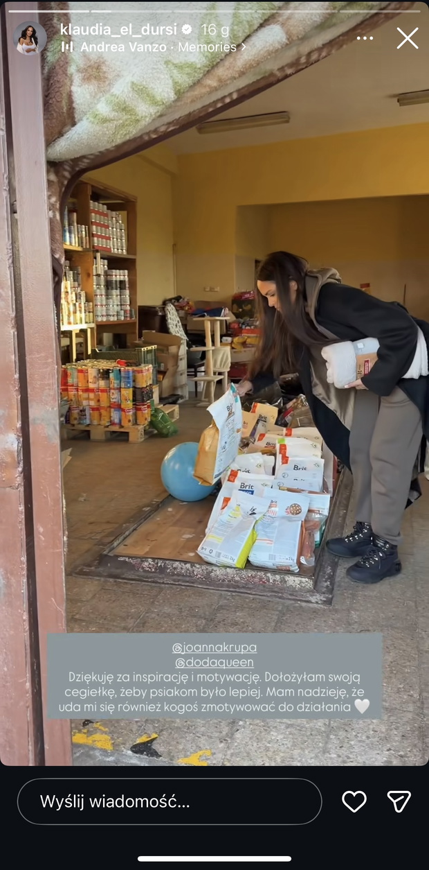 Klaudia el Dursi pomaga schronisku