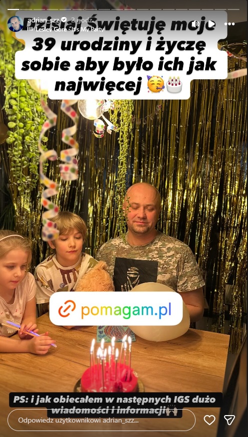 Adrian ze „Ślubu” przekazał to w dniu urodzin