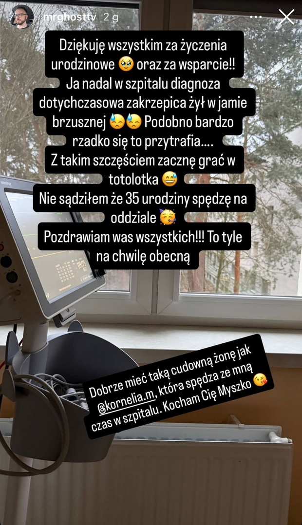 Marek ze ŚOPW cierpi na rzadką chorobę fot. Instagram @mrghosttv