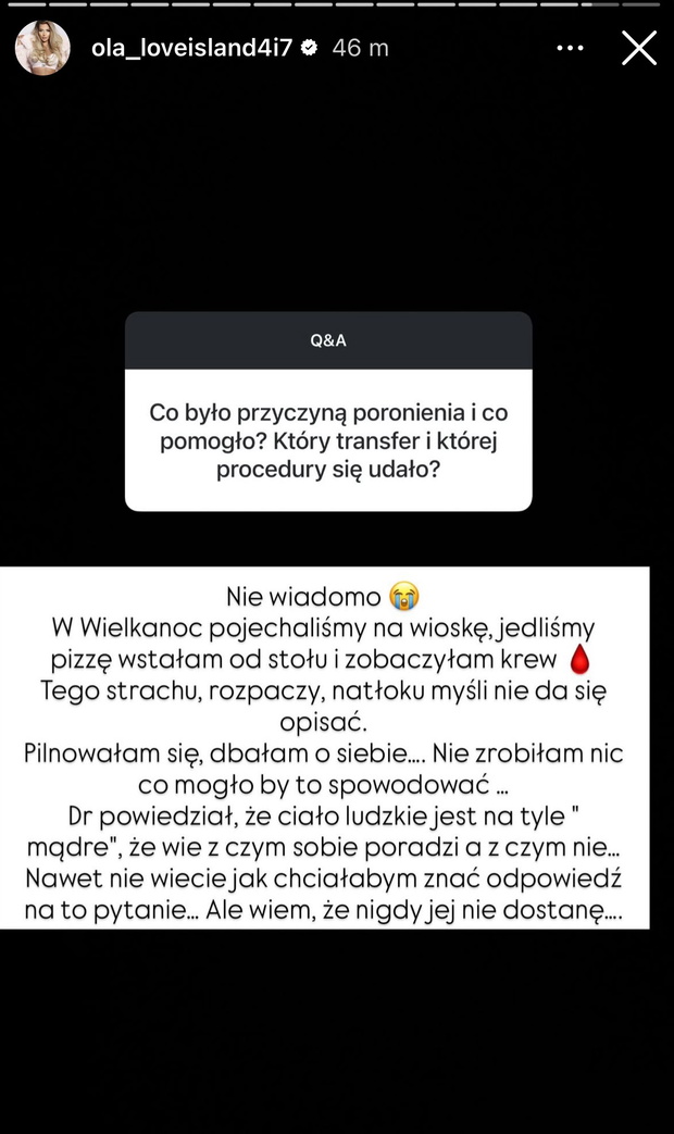Ola Tomala o stracie poprzedniej ciąży