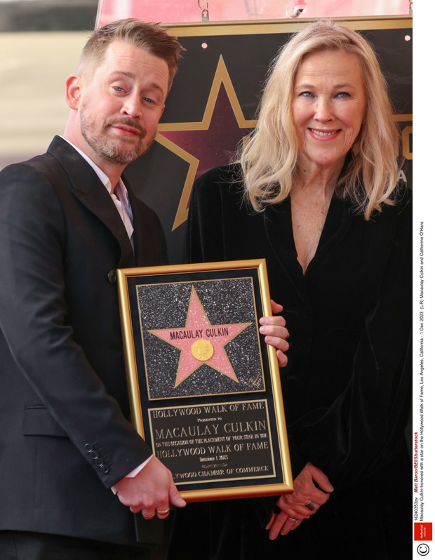 Catherine O'Hara i Macaulay Culkin w Alei Sław w Hollywod