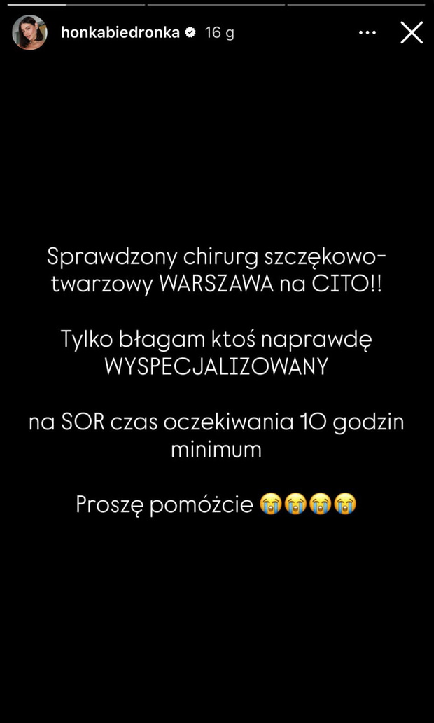 Honorata Skarbek trafiła na SOR