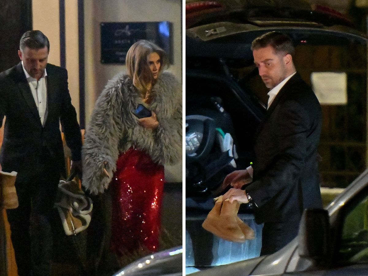 Agnieszka Kaczorowska i Marcin Rogacewicz przyłapani w drodze na imprezę. Tancerka miała nietęgą minę!
