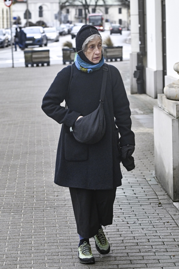 Małgorzata Hajewska-Krzysztofik na pogrzebie Edwarda Linde-Lubaszenki fot. Jacek Kurnikowski/AKPA