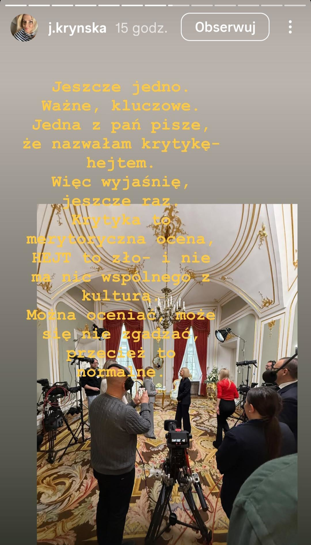 Joanna Kryńska komentuje wywiad z Martą Nawrocką