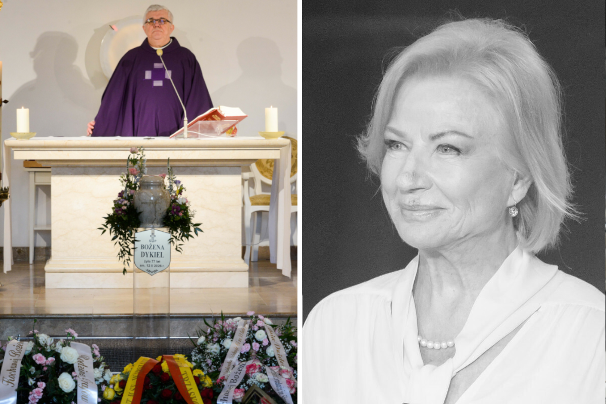 Ksiądz uspokajał tłum podczas pogrzebu Bożeny Dykiel. Kilkukrotnie musiał przerwać kazanie