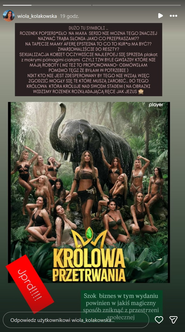 Viola Kołakowska uderza w Małgorzatę Rozenek i 'Królową Przetrwania'