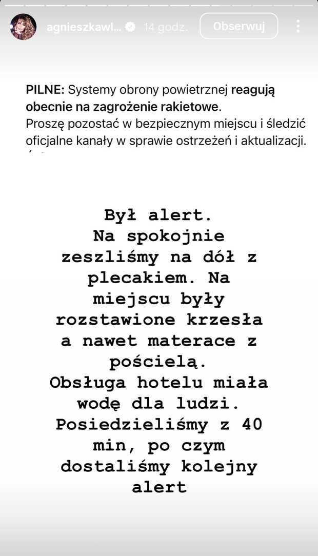 Agnieszka Włodarczyk o sytuacji w Dubaju fot. Instagram @agnieszkawlodarczykofficial