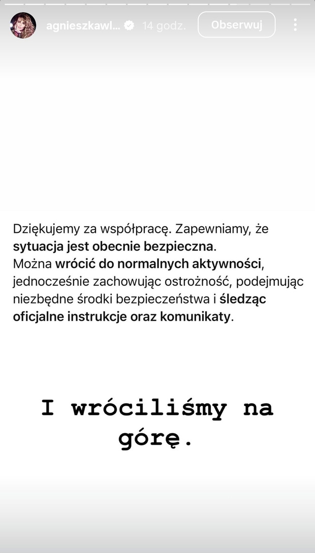 Agnieszka Włodarczyk o sytuacji w Dubaju fot. Instagram @agnieszkawlodarczykofficial